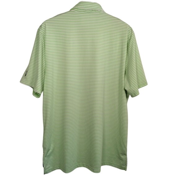 Ralph Lauren RLX Polo Shirt Men Large Green White Stripe Caves Valley Golf Club - Picture 3 of 16